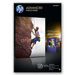 HP Advanced Glossy Photo Paper, foto papr, leskl, zdokonalen, bl, 10x15cm, 4x6'', 250 g/m2, 25 ks, Q8691A, inkoustov, bez okraj Fotopapry