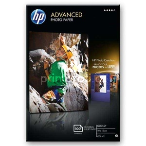 HP Advanced Glossy Photo Paper, foto papr, leskl, zdokonalen, bl, 10x15cm, 4x6'', 250 g/m2, 100 ks, Q8692A, inkoustov, bez okraj Fotopapry
