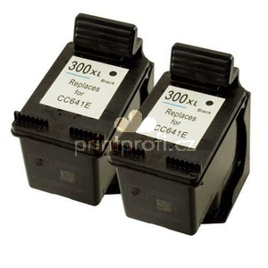 2x HP 300XL black (CC641EE) ern kompatibiln inkoustov cartridge pro tiskrnu HP DeskJet D2680