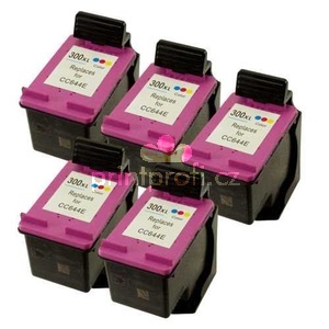 5x HP 300XL color (CC644EE) inkoustov kompatibiln barevn cartridge pro tiskrnu HP DeskJet D5668