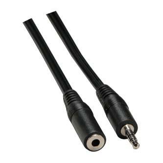 Prodlužovací audio kabel Jack (3.5mm) samec - Jack (3.5mm) samice, 1.5m, černá