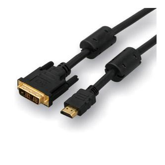 Video kabel DVI (18+1) samec - HDMI samec, 2m, pozlacené konektory, černý