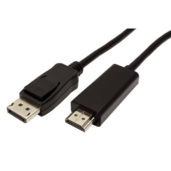 Video kabel DisplayPort samec - HDMI samec, 1m, černá