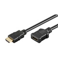 Prodluovac video kabel HDMI samec - HDMI samice, HDMI 2.0 - Premium High Speed, 1m, pozlacen konektory, ern