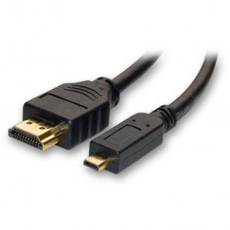 Video kabel micro HDMI samec - HDMI samec, HDMI 1.4 - High Speed with Ethernet, 1m, černá
