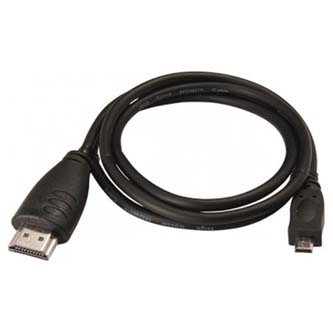 Video kabel micro HDMI samec - HDMI samec, HDMI 1.4 - High Speed with Ethernet, 2m, černý