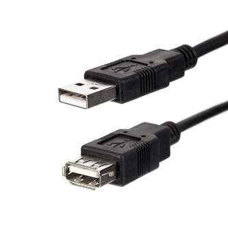 USB prodlužka (2.0), USB A samec - USB A samice, 1.8m, černá
