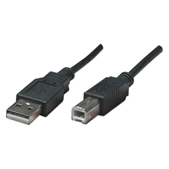 USB kabel (2.0), USB A samec - USB B samec, 3m, černý