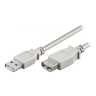 USB prodlužovací kabel (2.0), USB A samec - USB A samice, 5m, šedý