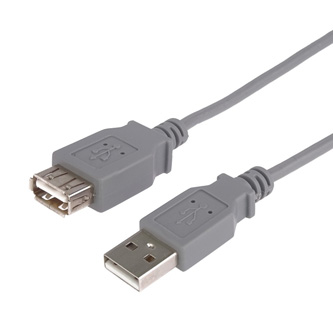 USB prodlužka (2.0), USB A samec - USB A samice, 3m, šedý