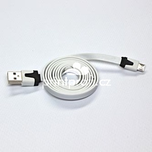 USB kabel (2.0), USB A samec - microUSB samec, 1m, ploch, bl