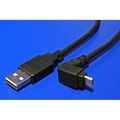 USB kabel (2.0), USB A samec - microUSB samec, 1.8m, lomen 90°, ern