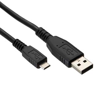 USB kabel (2.0), USB A samec - microUSB samec, 1m, černý