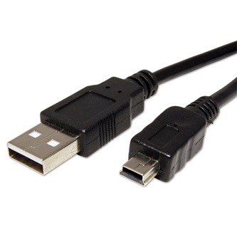 USB kabel (2.0), USB A samec - miniUSB samec, 1.8m, černý