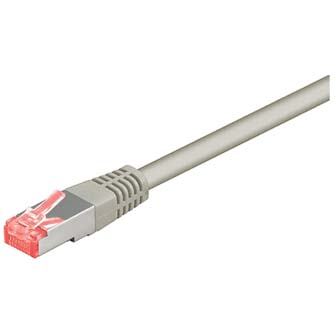 Síťový LAN kabel S/FTP patchcord, Cat.6, RJ45 samec - RJ45 samec, 2 m, stíněný, LSOH, šedý, economy