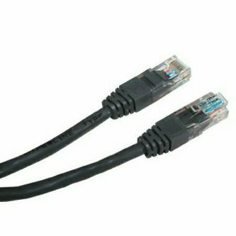 Síťový LAN kabel UTP patchcord, Cat.5e, RJ45 samec - RJ45 samec, 3 m, nestíněný, černý, economy