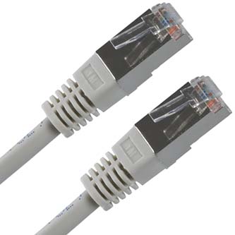 Síťový LAN kabel FTP patchcord, Cat.5e, RJ45 samec - RJ45 samec, 30 m, stíněný, šedý, economy