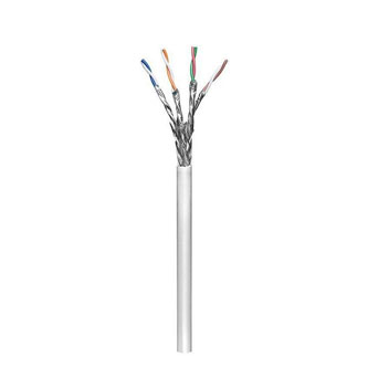 Síťový LAN kabel S/FTP kabel, Cat.6, Lanko - Lanko, 305 m, dvojitě stíněný, CCA, šedý