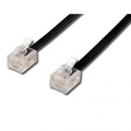 Telefonn kabel 4 ly, RJ11 samec - RJ11 samec, 10 m, ern, pro ADSL modem, economy