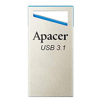 Apacer USB flash disk, USB 3.0, 128GB, AH155, stříbrný, AP128GAH155U-1, USB A, s poutkem