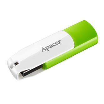 Apacer USB flash disk, USB 2.0, 32GB, AH335, zelený, AP32GAH335G-1, USB A, s otočnou krytkou