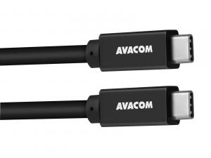 Avacom USB kabel (3.2 gen 2), USB C samec - USB C samec, 1m, Power Delivery 60W, černý, datový a nabíjecí kabel, E-Mark chip