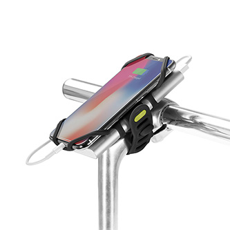 Držák mobilu a powerbanky Bone Bike Tie 3 Pro Pack, na kolo, nastavitelná velikost, černý, 4-6.5&quot;, silikon, na řídítka, černá