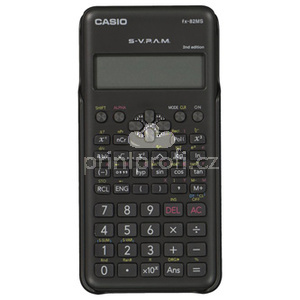 Casio kalkulaka FX 82 MS 2E, ern, koln, s dvoudkovm displejem