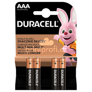 Baterie alkalick, AAA, 1.5V, Duracell, blistr, 4-pack, 42322, Basic