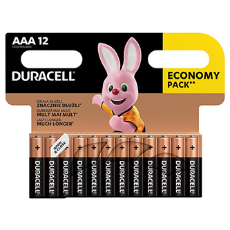 Baterie alkalická, AAA, 1.5V, Duracell, blistr, 12-pack, 42325, Basic