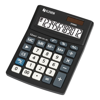 Eleven Kalkulačka CMB1201-BK, černá, stolní, dvanáctimístná, duální napájení