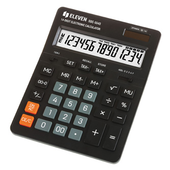 Eleven Kalkulačka SDC554S, černá, stolní, čtrnáctimístná, duální napájení