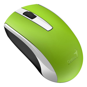 Genius Myš Eco-8100, 1600DPI, 2.4 [GHz], optická, 3tl., bezdrátová USB, zelená, Intergrovaná