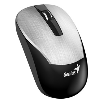 Genius Myš Eco-8015, 1600DPI, 2.4 [GHz], optická, 3tl., bezdrátová USB, střibrno-černá, Intergrovaná