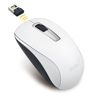 Genius Myš NX-7005, 1200DPI, 2.4 [GHz], optická, 3tl., bezdrátová USB, bílá, AA