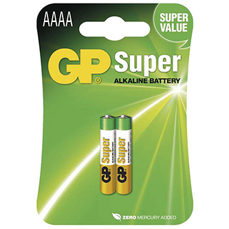 Baterie alkalická, AAAA, 1.5V, GP, blistr, 2-pack, speciální