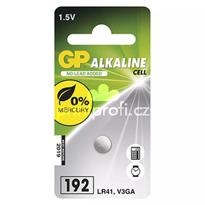 Baterie alkalick, LR41, 1.5V, GP, blistr, 1-pack
