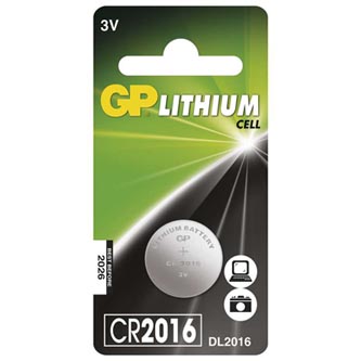 Baterie lithiová, CR2016, 3V, GP, blistr, 1-pack