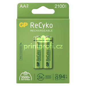 Nabjec baterie, AA (HR6), 1.2V, 2100 mAh, GP, paprov krabika, 2-pack, ReCyko