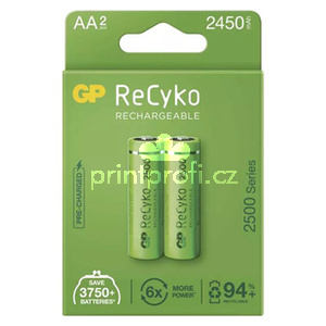 Nabjec baterie, AA (HR6), 1.2V, 2450 mAh, GP, paprov krabika, 2-pack, ReCyko