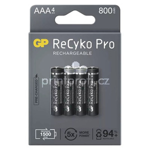 Nabjec baterie, AAA (HR03), 1.2V, 800 mAh, GP, krabika, 4-pack