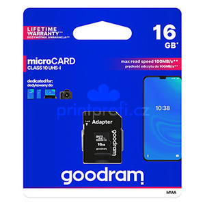 Goodram pamov karta Micro Secure Digital Card, 16GB, micro SDHC, M1AA-0160R12, UHS-I U1 (Class 10), s adaptrem