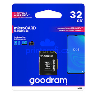 Goodram pamov karta Micro Secure Digital Card, 32GB, micro SDHC, M1AA-0320R12, UHS-I U1 (Class 10), s adaptrem