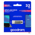 Goodram USB flash disk, USB 3.0, 32GB, ODA3, stbrn, ODA3-0320S0R11, USB A / USB C, s otonou krytkou