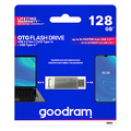 Goodram USB flash disk, USB 3.0, 128GB, ODA3, stbrn, ODA3-1280S0R11, USB A / USB C, s otonou krytkou