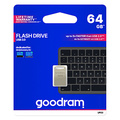 Goodram USB flash disk, USB 3.0, 64GB, UPO3, stbrn, UPO3-0640S0R11, USB A, s poutkem