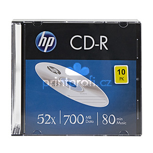 HP CD-R, CRE00085-3, 69310, 10-pack, 700MB, 52x, 80min., 12cm, bez monosti potisku, slim case, pro archivaci dat
