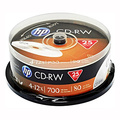 HP CD-RW, CWE00019-3, 69313, 25-pack, 700MB, 4-12x, 80min., 12cm, bez monosti potisku, cake box, pro archivaci dat