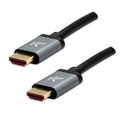 Video kabel HDMI samec - HDMI samec, HDMI 2.1 - Ultra High Speed, 1m, pozlacen konektory, hlinkov proveden krytky, ed, Logo