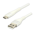 Logo USB kabel (2.0), USB A samec - USB C samec, 1m, 480 Mb/s, 5V/3A, bl, box, nylonov opleten, hlinkov kryt konektoru